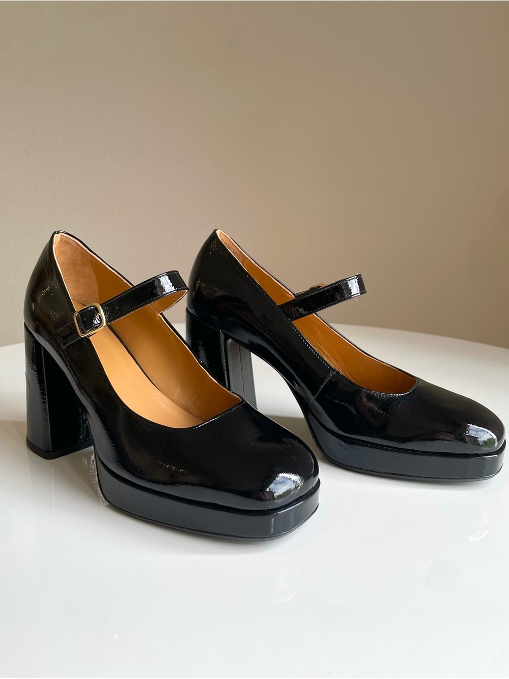 Sézane Georgia High Mary Jane Block Heels, Black Patent Leather, EU 40 US 9 - Picture 3 of 13